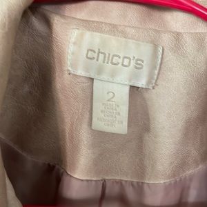 Ladies , size 2 , Distressed pale pink leather motorcycle style jacket.